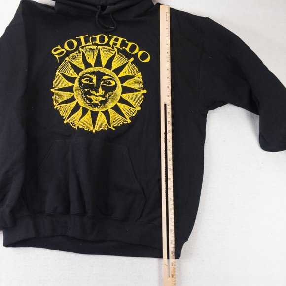 Sun Soldado Mens Sweater Black Large Gothic Hoodies Long Sleeve Pullover #0116 - Picture 5 of 9